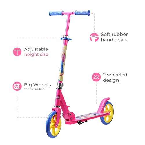 image for Sakar Barbie Scooter, Scooter for Kids with 200mm PU Wheels, ABEC-7 Be