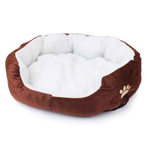 GODGETS Panier pour Animal Domestique pour Chats et Petits Chiens de Taille Moyenne Panier avec Coussin Ronde ou Ovale en Forme de Donut gigognes Lit pour Animal Domestique,Café,50 * 40 Cover