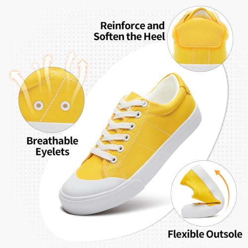 Witwatia White Tennis Shoes Low Top Canvas Sneakers Fashion Casual Walking Shoes for Women3