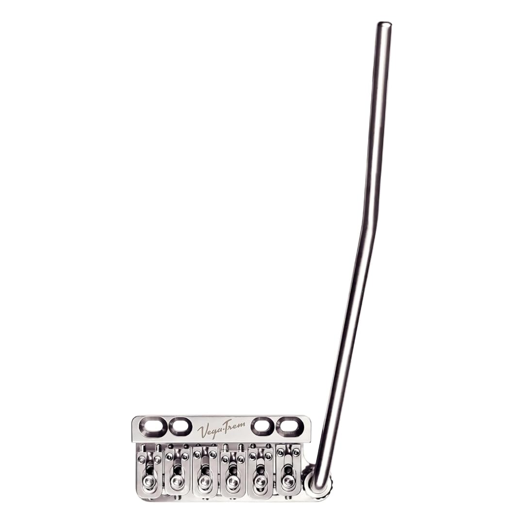 Vega-Trem VT1 - Ponte tremolo per chitarra Stratocaster standard speciale a 6 viti, per Stratocaster, senza mod, facile installazione (lucido, destro)