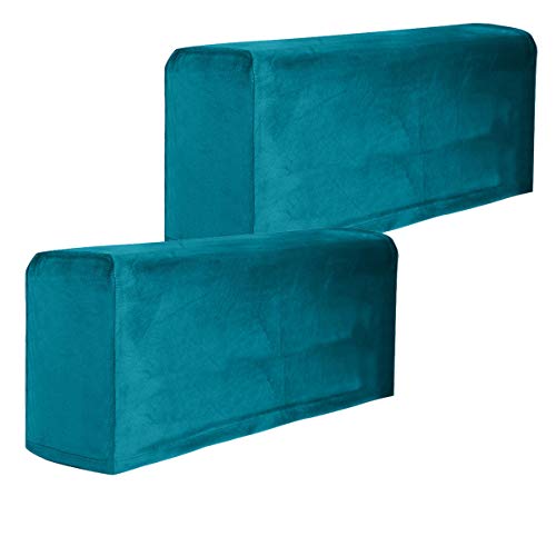 BESPORTBLE Sofa Armrest Cover 2pcs Velvet Soft Sofa Arm Slipcovers Elastic Armrest Protectors Removable Arm Covers