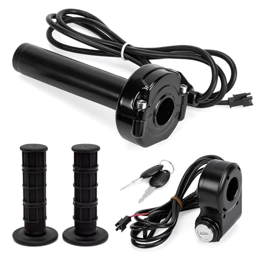 BEAROLNE Full Twist Throttle with Key Ignition for Ridstar Q20 Surron Throttle for Ridstar Waterproof Ebike Throttle Grip KIt for Electric Dirt Bike Scooter Mountain Bike (Black)