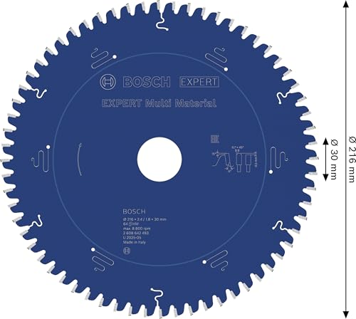 Disco Bosch Expert Multi Material de 216 x 30 mm para sierra circular de banco 4