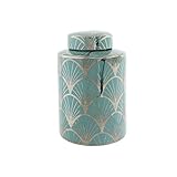 Colore: Multicolore Vaso DKD Home Decor Turchese Porcellana orientale (13,5 x 13,5 x 21 cm)