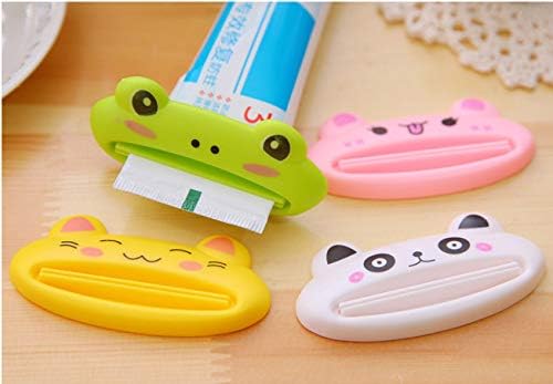 YEIO Toothpaste Tube Squeezer - 8 Pack Colors Animal Toothpaste Clip , Toothpaste Squeeze roll, Tube Squeezer Tool Dispenser