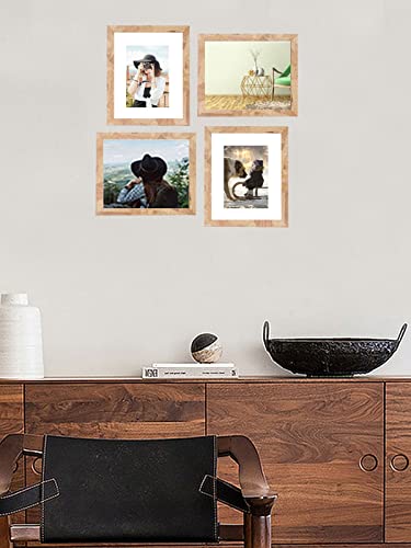 Picrit 8X10 Picture Frame Set Of 12, Display 5X7 With Mat Or 8X10 Without Mat, Photo Frames For Wall Mounting Or Table Top Display, Rustic Wood. #TOP5
