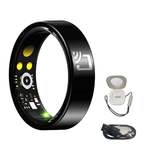 HGTRH Smart Ring, Anillo Inteligente para Hombre y Mujer con Estuche de Carga Modo Multideportivo Podómetro Frecuencia Cardíaca Sueño IP68 14#