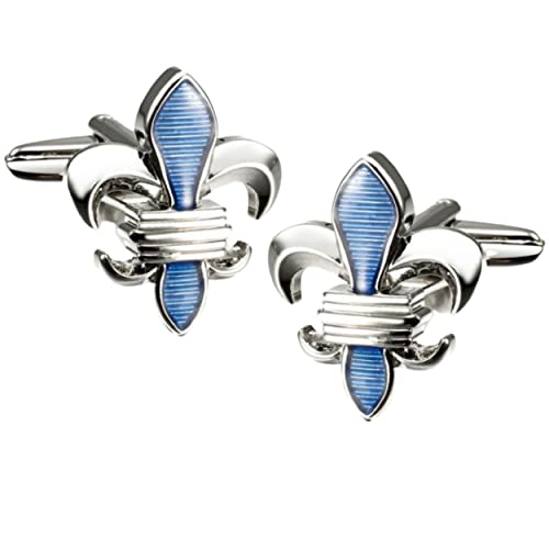 Boutons de Manchette Homme couleur Bleu | Bouton de Manchette cristal bleu foncé | Bijoux acier inoxydable pour Chemises Hommes d'Affaires Cover