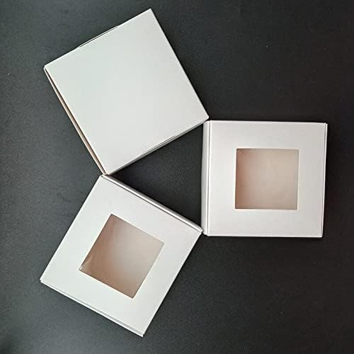 100pcs Large Kraft Paper Gift Box 2021 New Year Christmas Goods Packaging Bags for Chocolate Cookie Jewelry Present Soap Case (White,100pcs)