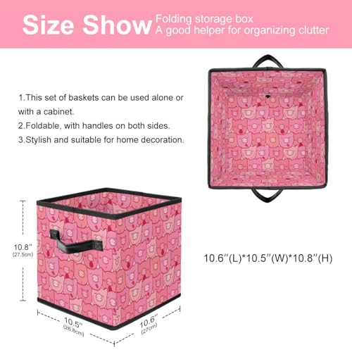 Boîte de rangement en tissu pliable avec poignées pour maison - 3