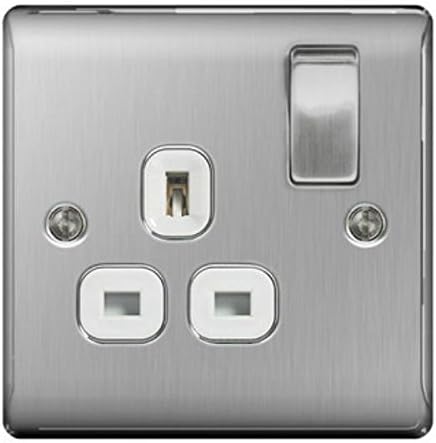 BG Nexus NBS Range Brushed Steel Switches & Sockets - Full Range of Matching Items (3 Gang, 2 Way Light Switch)