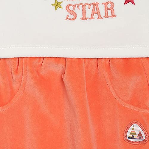 Image of miniklub Boys Off-White & Orange Printed T-Shirt With Trousers