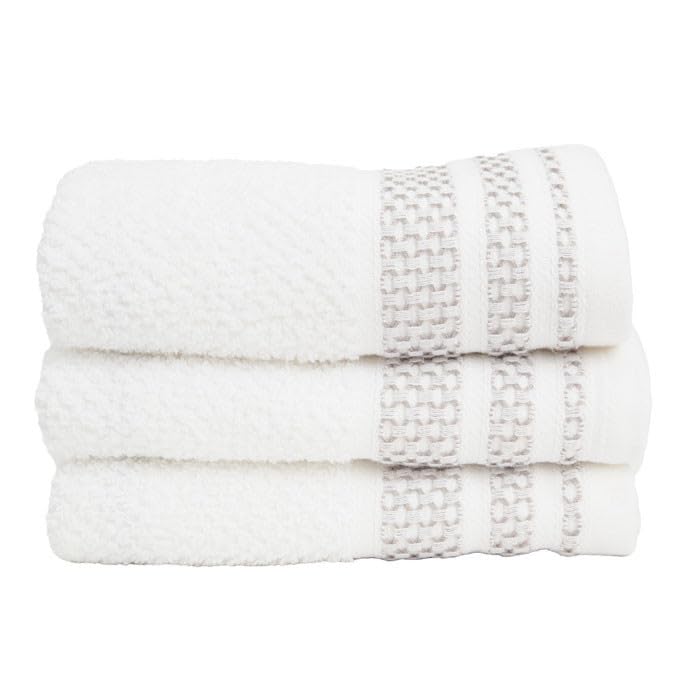 Pack 3 paños de Cocina Algodón - Honey (050x050 cm - Blanco)