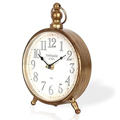 BITALYE Vintage Metal Desk Clock,Retro Desk and Shelf Clock,Antique Gold Decorative Mantel Table photo BITALYE Vintage Metal Desk Clock,Retro Desk and Shelf Clock,Antique Gold Decorative Mantel Table