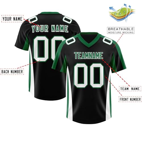 Camisetas de Futbol Americano Personalizadas con Nombre y Número, Custom Jerseys para Hombre Mujer Niño y PreescolarSecado Rápido Transpirables Camiseta de Manga Corta