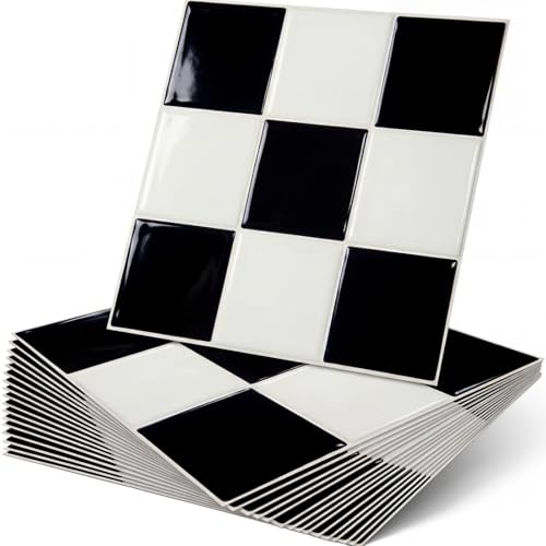 Nuanchu 20 Pcs 3D Checkered Backsplash Tiles