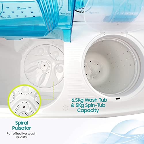 Image of Croma 6.5 kg Semi Automatic Top Load Washing Machine (CRAW2221, White)