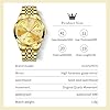 OLEVS Watches for Men Gold Stainless Steel Analog Quartz Diamond Business Luxury Dress Waterproof Luminous Date Casual Mens Wrist Watches #5