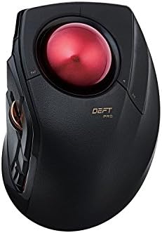 Elecom DEFT PRO Trackball Mouse, Wired, Wireless, Bluetooth 3 Types Connection, Ergonomic Design, 8-Button Function, Red Ball, Windows11, MacOS (M-DPT1MRXBK)
