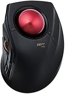 Elecom DEFT PRO Trackball Mouse, Wired, Wireless, Bluetooth 3 Types Connection, Ergonomic Design, 8-Button Function, Red Ball, Windows11, MacOS (M-DPT1MRXBK)