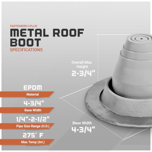 Image of Fasteners Plus #1 Round EPDM Metal Roof Pipe Flashing Boot (Fits 1 /4 inch - 2-1 /2 inch Pipe OD), White