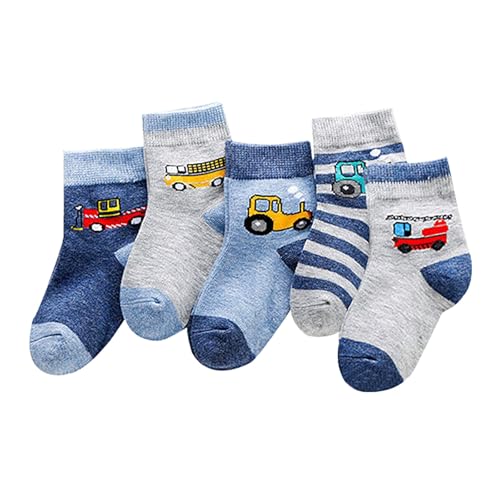 BILIKEYU Boys Girls Socks 5 Pairs Cute Cartoon Kids Comfort Casual Socks Ankle Socks Gift for