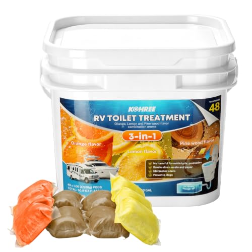 Image of Kohree RV Toilet Treatment Drop-in 48 Pack, Septic Tank Safe for RV Toilet