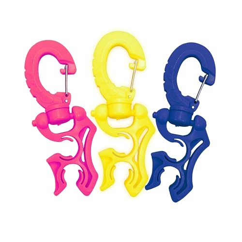 Scuba Choice Double Hose Holder Clip – Aqua Candy Pack (3-Pack) | Secure Low/High Pressure Hose Management for Regulators, Octopus & BCD Setup | Durable Snap-On Design for Organized Diving Gear
