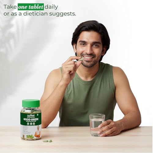 Image of Jeena Sikho Good Green Advance Formula Tablets | Natural Daily Nutrition for Energy, Vitality & Immunity | With Moringa, Amla, Aloe Vera & Ashwagandha | Natural Nutraceutical, 60 Tablets