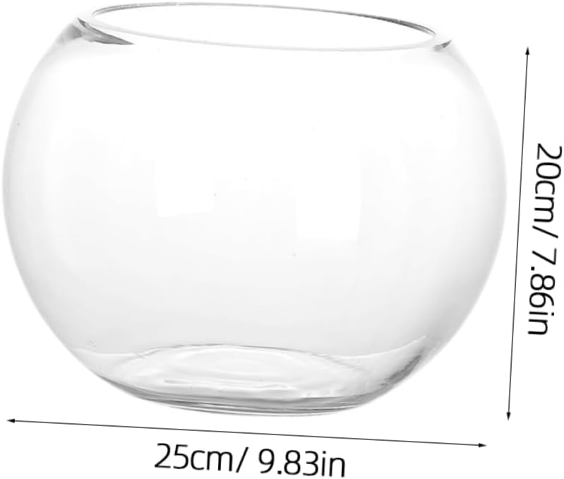 GLEAVI Transparent Aquarium Tank Multi-Function Betta and Goldfish Desktop Decor for Home and Office Stylish Fish Bowl for Plants and Aesthetics