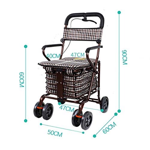 WLKINF Einkaufstrolley mit Sitz/Einkaufswagen/Einkaufswagen/Stahlrahmen, hochwertiger Flanell, hohe Kapazität… – Bild 3