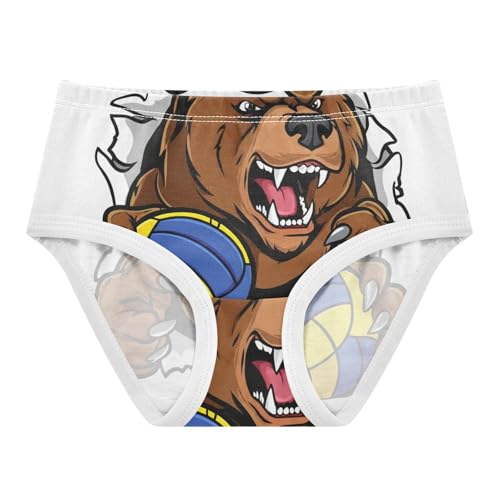 Cotton Toddler Underwear Custom Cartoon Bear White Cute Panties Girl Stylish Briefs Kids Undies 2t