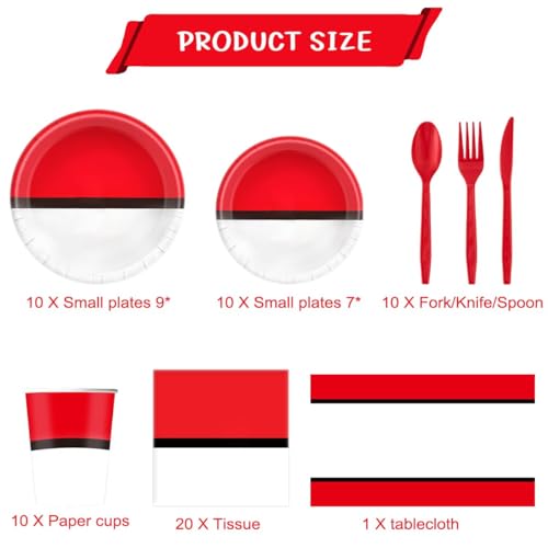 81 Pcs Cartoon Ball Party Tableware Set Cartoon Ball Birthday Party Supplies,Paper Plates,Napkins,Cup,knives,Spoons and Forks by OU RUI - Image 5