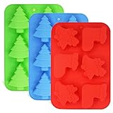 FARBE UND GRÖSSE: 2 Stück Christbaum Trays in blau und grün (25cm * 17.2cm * 3cm / 9.8in * 6.77in * 1.18in); 1pcs Weihnachten Socken und Glocken Tablett in rot (25,3 cm * 17,2 cm * 2,5 cm / 9,9 Zoll * 6,77 Zoll * 0,98 Zoll).