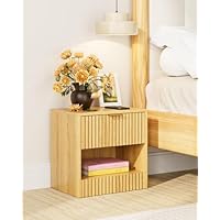 Apetaccat Oak Bedside Table, Small Bedside Cabinet with Drawer, Wooden Bedside Tables for Children, Bedside Table 39 x 39 x 28 cm, Side Table for Bedroom, Living Room, Office