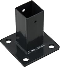 Galaflor Bodenplatte für Zaunpfosten 40x40 mm – Metall pulverbeschichtet in Anthrazit (RAL 7016), stabile Pfostenbefestigung für Beton- & feste Untergründe (1)