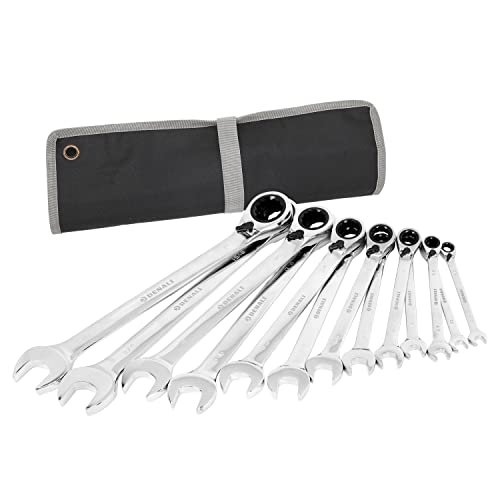 Amazon Brand - Denali 5/16-1-Inch, Ratcheting Combination Wrench Set With Roll-Up Pouch, 13-Piece #TOP2