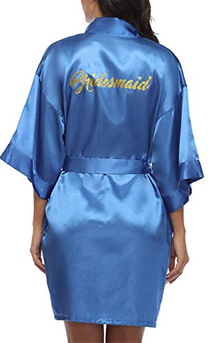 Image of Giova Women Bridal Robe for Bride and Bridesmaid Getting Ready Wedding Party Bathrobe