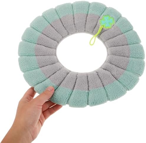 Gogogmee 4pcs Universal Knitted Toilet Seat Cover with Handle, Polyester Material, Warm and Washable Toilet Seat Mat for Home and Bathroom, Easy to Replace and Resistant to Deformation - 3