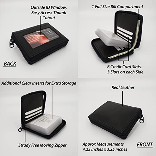 Image of ag wallets AG Wallets Mens Zip Around Leather Wallet with Inserts (Tan)