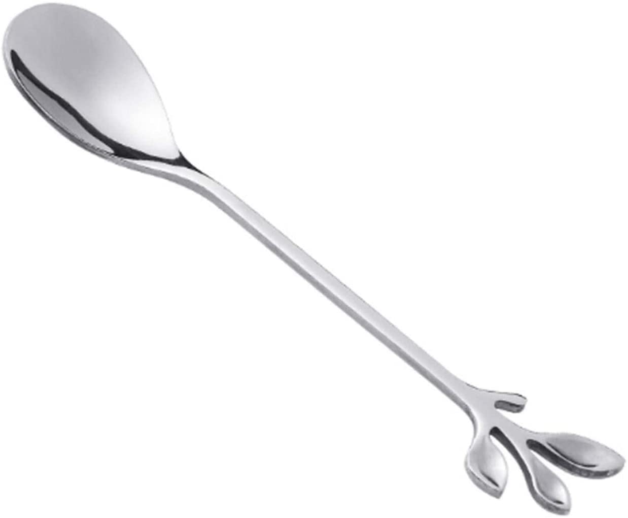 Löffel Restaurants Kreative Edelstahl Löffel Zweig Blätter Gabel Kaffee Küchenzubehör Geschirr Dekoration Esslöffel Hause(Gold Spoon)