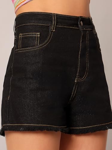 Image of Dolce Crudo Women's Regular High Rise Stretchable Denim Shorts