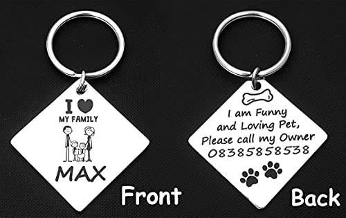 Image of Jypr Customized Pet ID Tag Personalize Black Engraved Name Collar Tag for Your Loving Pet Dog, Cat, Puppy, Horse (Funny Cartoon 2 MM Thick Tag)