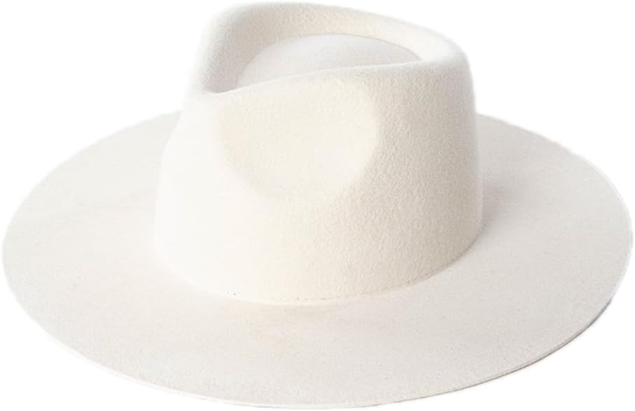 Premium 100% Wool Wide Brim Wool Fedora Hat, 4.9" Crown Height, 3.5" Brim, Teardrop Crown, Multiple Colors, M-L Sizes