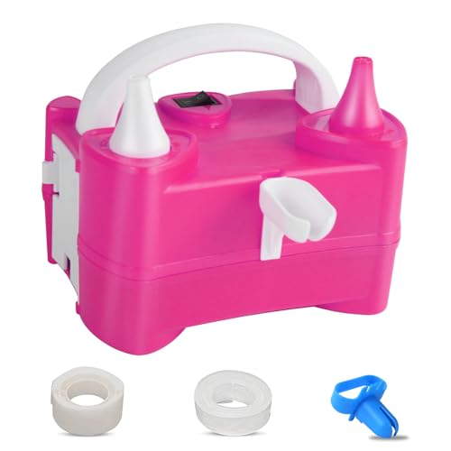 HUIYOPU Bomba de Bola Eléctrica, Globo Inflador de Globo Portátil con Doble Boquilla para Fiesta de Boda, Celebración de Cumpleaños, Decoración