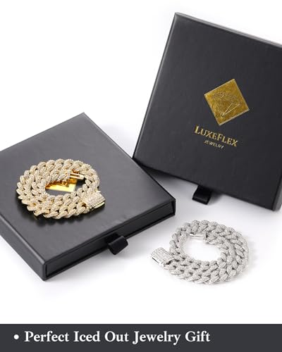 Pulsera Cuban Link LuxeFlex 7 pulgadas Oro miniatura 7