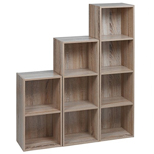 URBNLIVING Set of 3 Urbn Living Wooden Bookcases (Antique Oak)