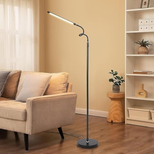 LED Floor Lamp – Touch Control Dimmable Standing Lamp with 3 Color Modes, 10 Brightness Levels, Flexible Gooseneck Reading Light for Living Room, Bedroom & Office Energy Class A