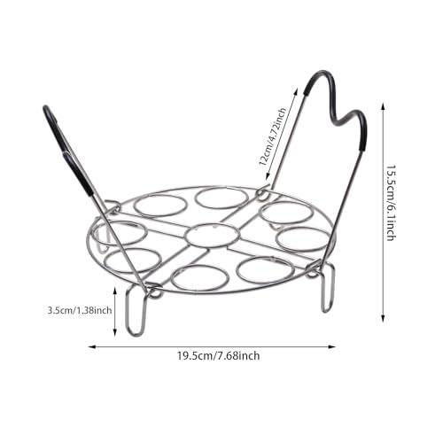 Image of 19.5cm Silver Egg Steamer Rack, Heat Resistant Silicone Handle