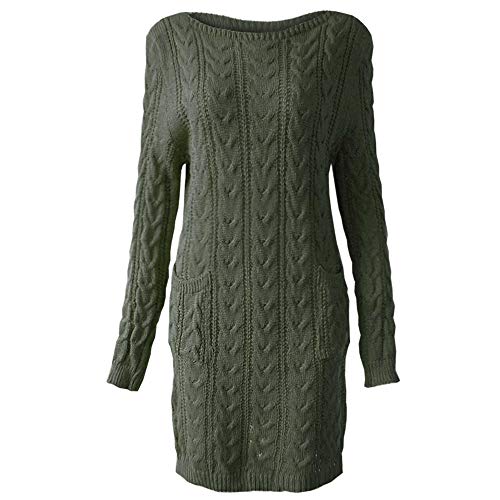 Xpose - Jersey de manga larga para mujer, con bolsillos, color carbón, mostaza, vino, desnudo, piedra negra, caqui, plateado, gris, crema, talla 8, 10, 12, 14